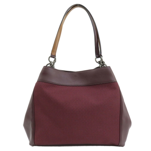Coach Designer F57540 Burgundy Lexie Tote Bag Canvas/Leather Purse Handbag - Picture 2 of 7